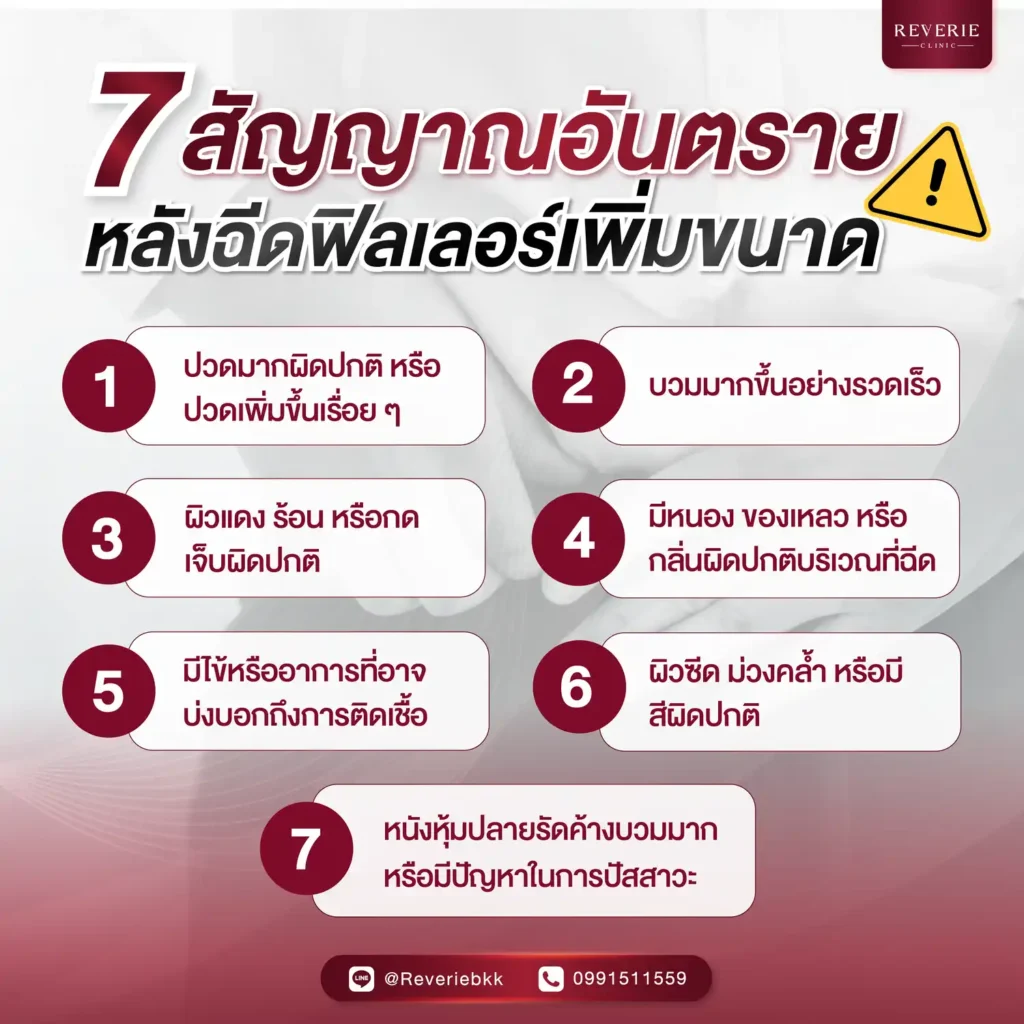 สัญญาณอันตรายหลังฉีดฟิลเลอร์เพิ่มขนาด